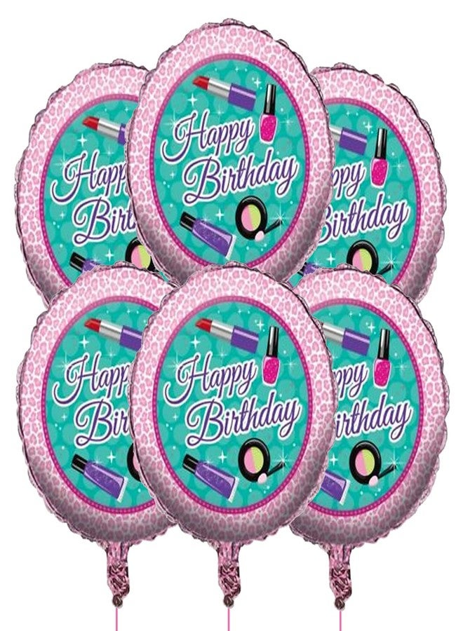 AMFIN® (Pack of 7) Happy Birthday foil Balloon/Makeup Balloons/Makeup Decoration/Girls Decoration Foil Makeup/Birthday Decoration Items Party Supplies - Image 1